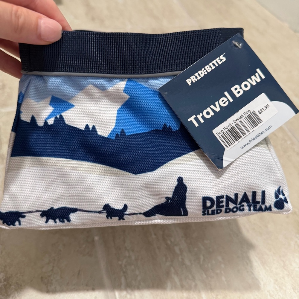 NWT Denali National Park Sled Dog Team travel bowl pet dog cat Pride Bites